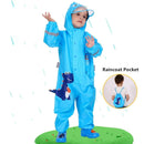 Children Rainwear And Rain Pants Sets Kids Boys Girls Waterproof Jumpsuit Hooded One-Piece Cartoon Dinosaur Waterproof Baby Suit - M & M Global