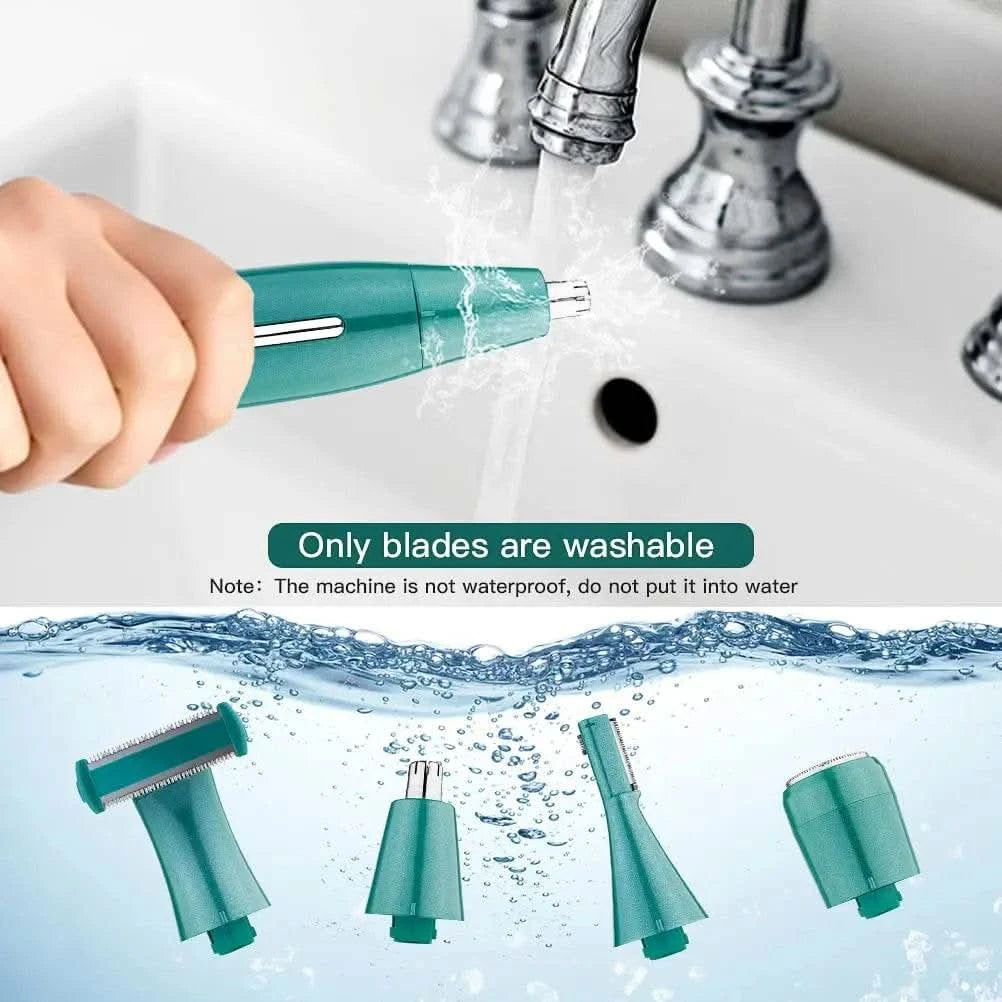 4 in 1 Intimate Areas Haircut Shaver Women Bikini Line Sensitive Razor Balls Pubic Hair Shaving Trimmer Face Beard Clipper 5683A - M & M Global