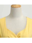 Pink Summer Dress Women V Neck Vintage Robe Elegant Retro pin up Party Office Midi Dresses - M & M Global