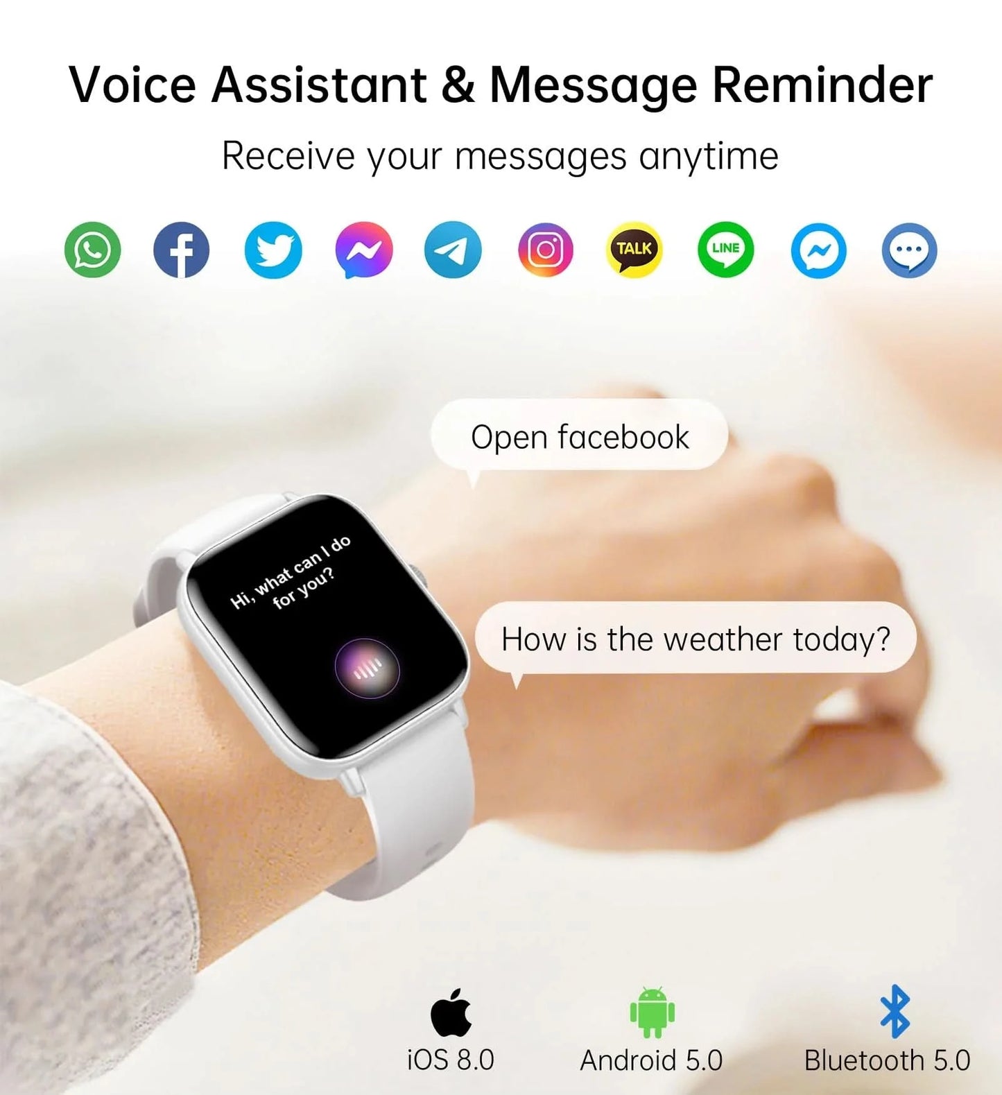 Dynamic UI Dials Smart Watch with 4.7cm HD Touch Screen, Wireless 5.2,Answer Calls, Sleep Tracking,Pedometer for Android Phones