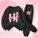 Girls' Cartoon Sweatshirt & Pants Set
