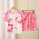 Saniro Hello Kitty Clothes Set Short Sleeve 2pcs Tshirt+Short 1 2 3 Years Old Summer New Clothing Girls Casual Loose - M & M Global