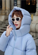 2025 Winter New Down Coat Women Parkas Fashion Long Hooded Outerwear Female Cotton-padded Padded Jacket Loose Ladies Overwear