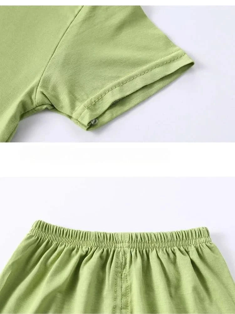 Children's Pajamas Modal Short-sleeved Suit Summer Pajamas Children's Clothing High Waist Belly Protection Home Clothes - M & M Global