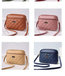 2025 Women's One Shoulder Small Square Handbag New Cross Border Foreign Trade Lingge PU Crossbody Versatile Small Messenger Bag - M & M Global