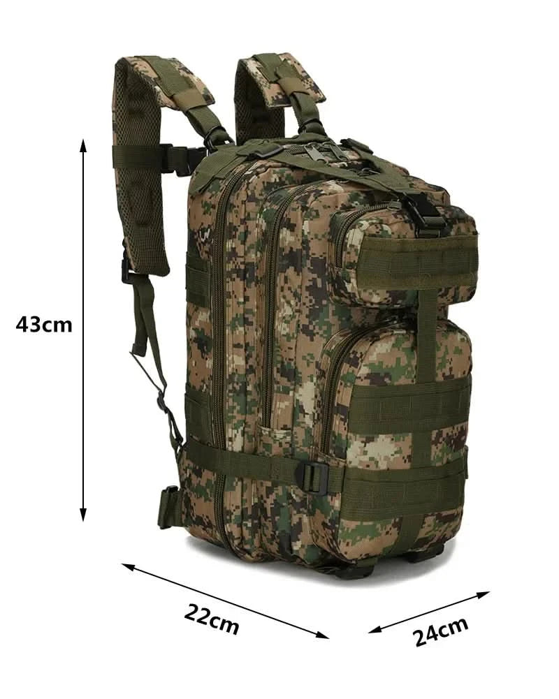 Men's Classic Tactical Backpack Travel Sports Camouflage Bag Outdoor Climbing Hunting Backpack Fishing Hiking Nylon 3P Pack Bag - M & M Global