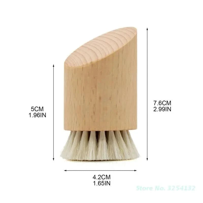Wood Handle Facial Cleaning Brush Deep Clean Manual Soft Face Massager Skin Pore Clean Brush Face Care Brush Beauty Tool - M & M Global