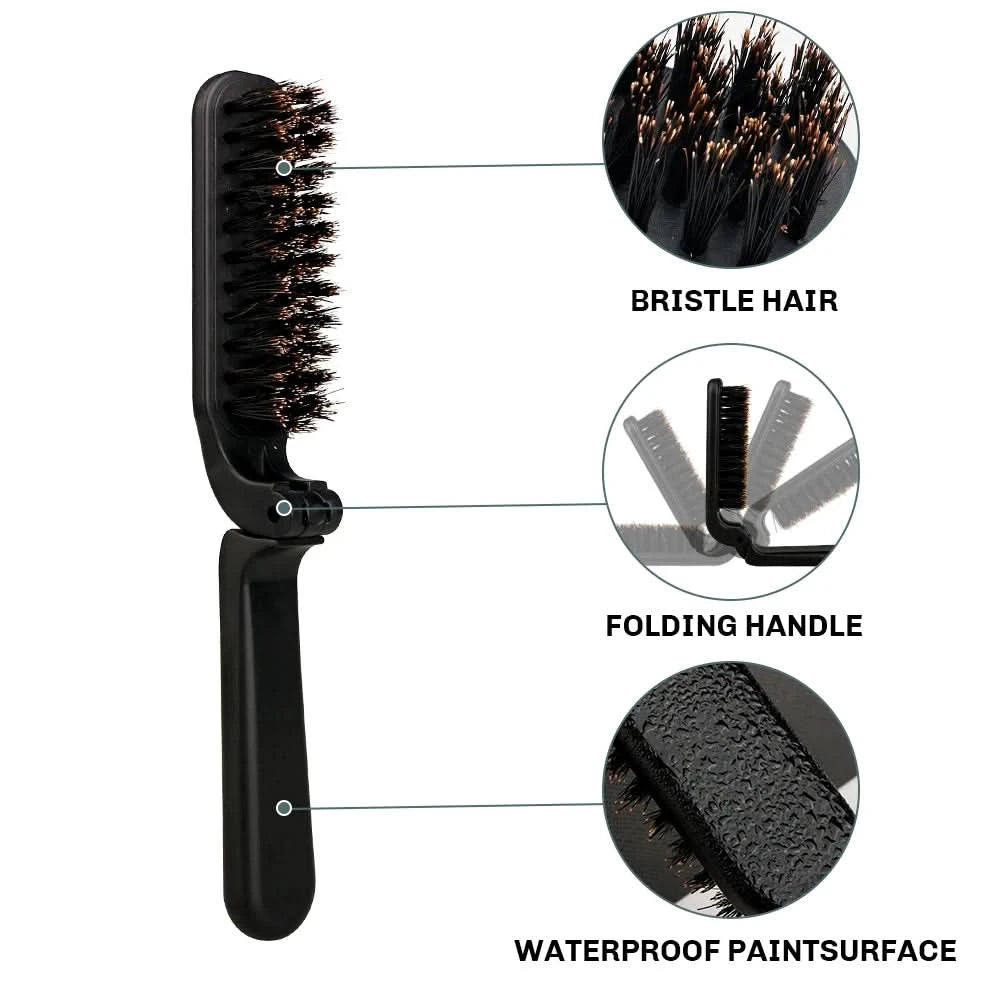Natural Boar Bristle Beard Brush Men Facial Hair Cleaning Brush Professional Hairbrush Shaving Tools Beard Mustache Brushes - M & M Global