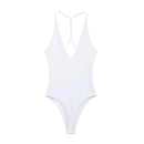 TFMLN Women Solid Bodysuit Sexy Backless Fashion Slim Women Top Chic V Neck Sling Body Suits Summer Female  High Street Outwear - M & M Global