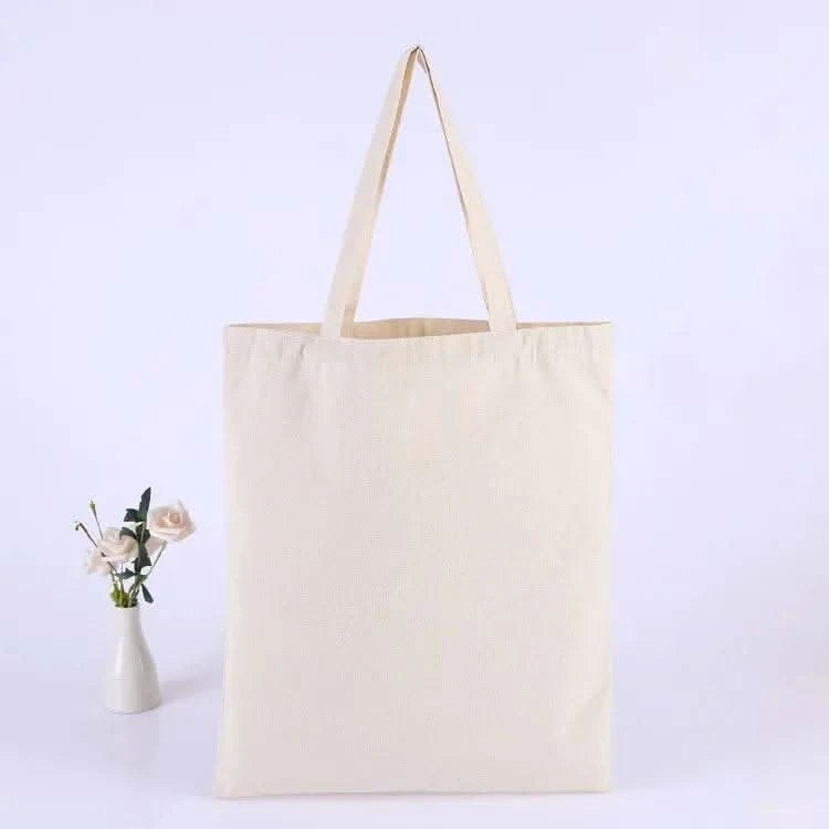 5 PCS Large Capacity Canvas Tote Shoulder Bag Fabric Cotton Cloth Reusable Shopping Bag Eco Tote Bag Casual Beach HandBag Daily - M & M Global