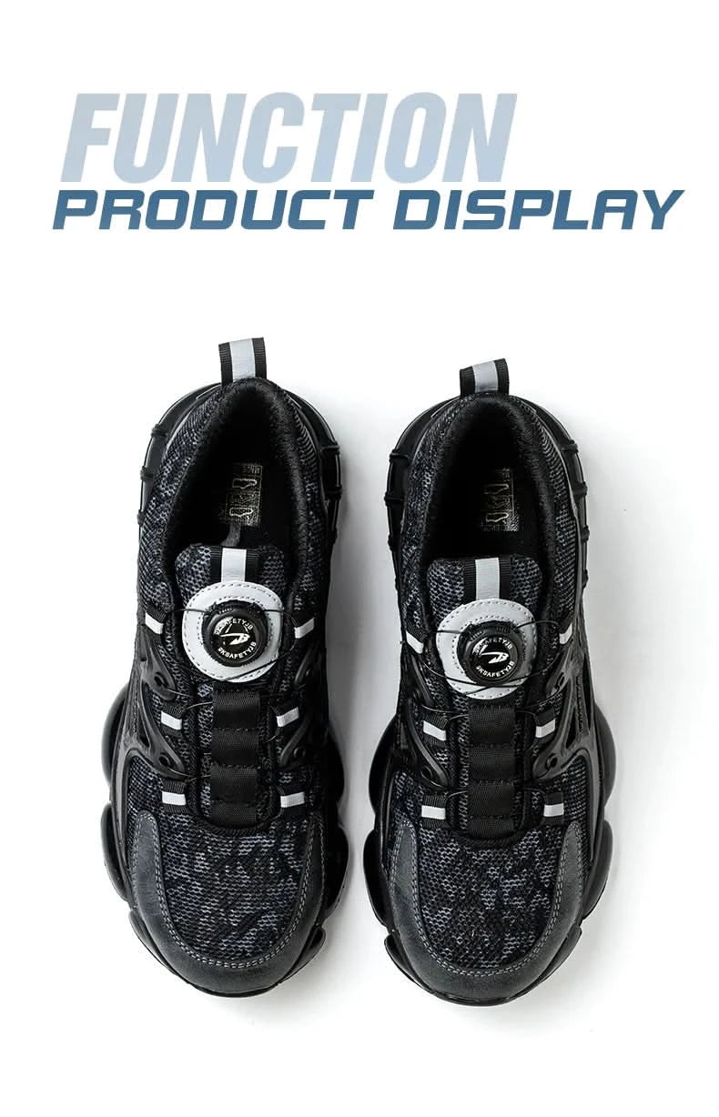 Steel Toe Shoes for Men Indestructible Work Boots Lightweight Safety Shoes Walking Anti-smash Anti-puncture Protective Sneakers