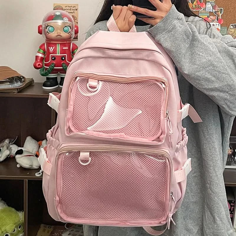Japanese Style Transparent Ita Bag for Girls Comic Cons Large Capacity Women Backpack Fashion School Bags for College Student JK - M & M Global