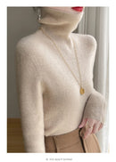 Autumn And Winter Knitted Pullover High-Neck Sweater, High-Elasticity, Fashionable And Comfortable Long-Sleeved Women's TopRY128