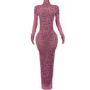 Sexy Party Banquet Evening Dresses Women Sparkly Rhinestone Long Dress Nightclub Singer Stage Costume Festival Clothing Cuixing - M & M Global