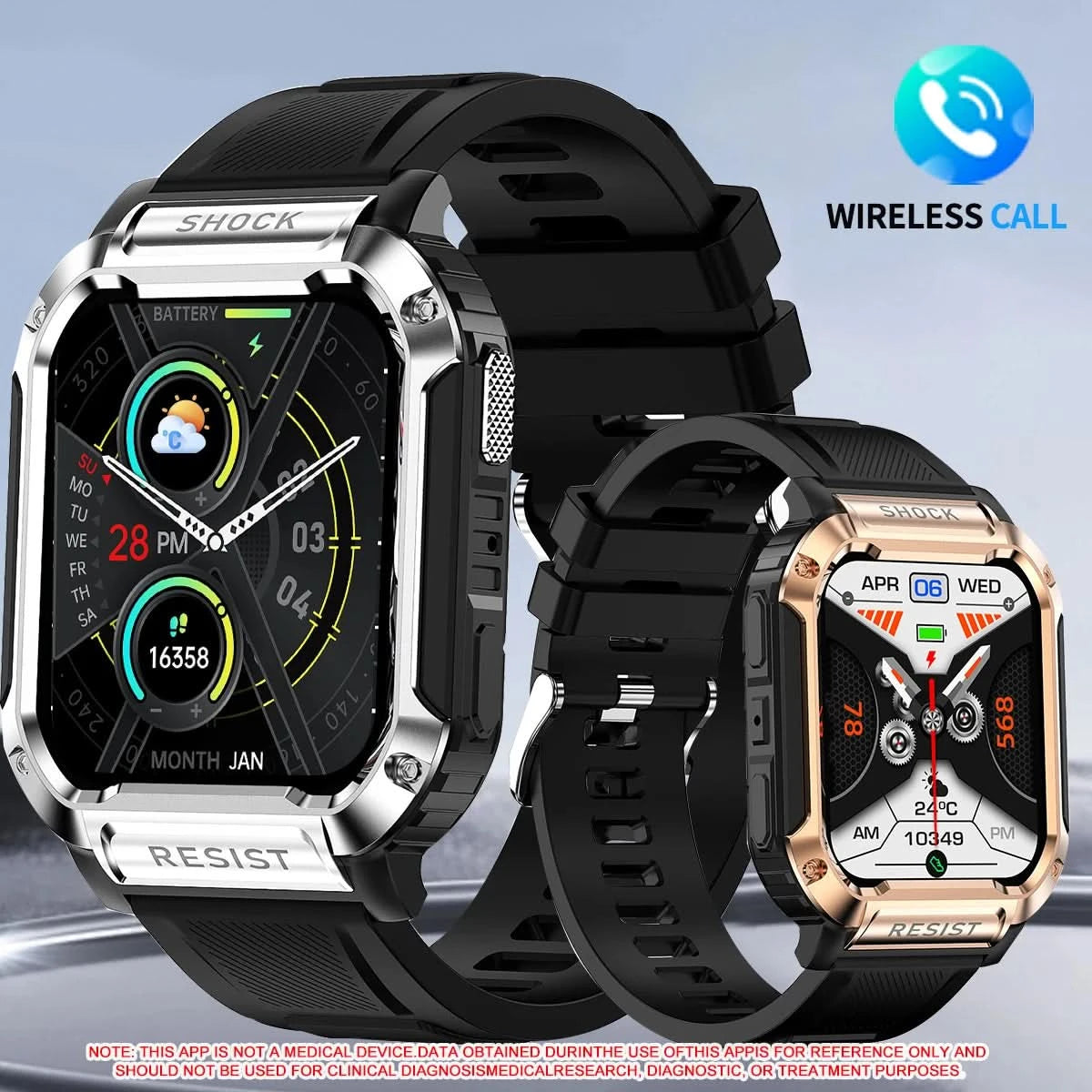 Smart watch with full touch screen, call, message reminder and other functions, compatible with iPhone/Android phones