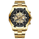 BINBOND Mens Quartz Watches Top Brand Luxury Stainless Steel Waterproof Hollow Out Blue Big Male Wristwatches Relogio Masculino - M & M Global