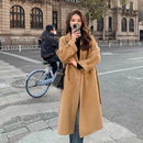 Plus Size Trendy Korean Style Woolen Coat Women's Loose Midi Student Style Jacket Autumn Winter New Arrival Small Size Outerwear