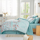 7-Pcs Bohemian print Comforter sets, soft comfort, Bedding Sets, room decor, all-season, Queen/King