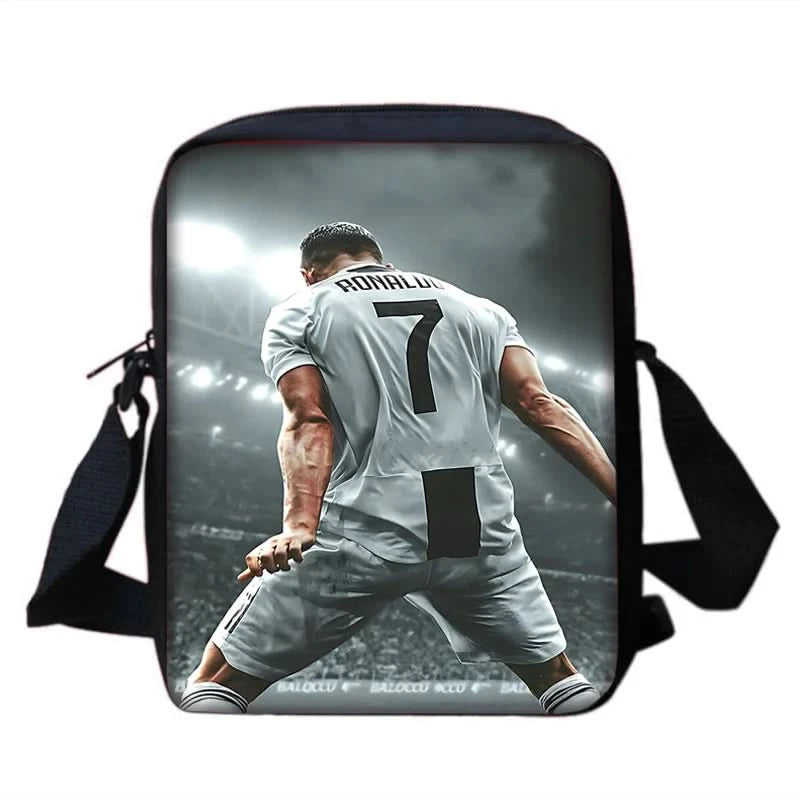 pcs set Football CR7 Star Child School Backpack with Lunch Bags Pencil Bags School Bags for R-Ronaldos Boys Girls Best Gift - M & M Global