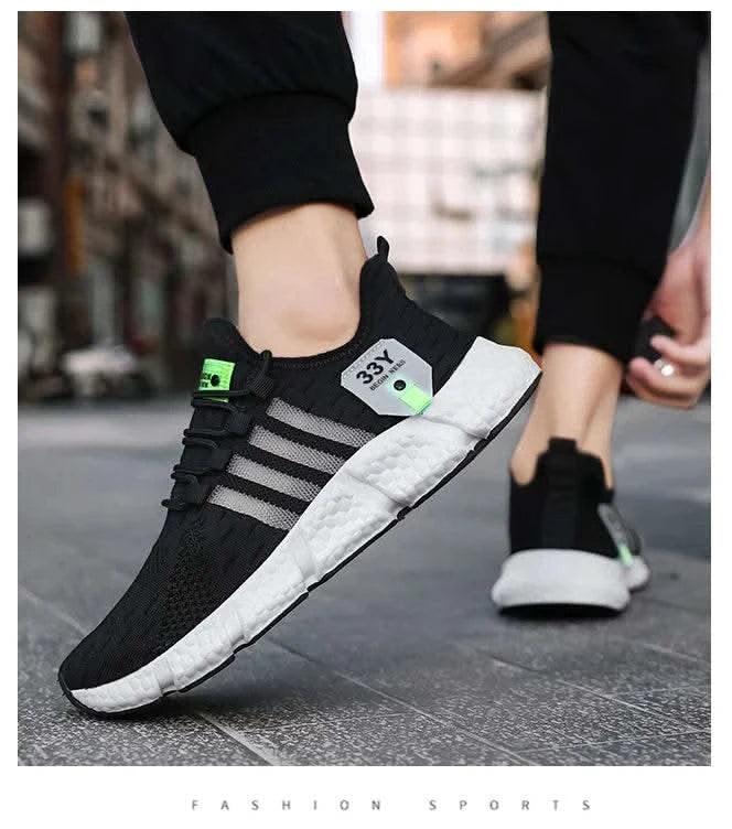 Breathable Mesh Men Shoes Trendy Lightweight Walking Flats Plus Size Male Tennis Sneakers Outdoor Running Fitness Shoes 2024 - M & M Global