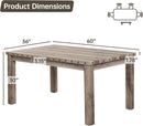 Rustic Dining Table, Farmhouse Kitchen Dining Chairs , Charming 60" Rectangular Wooden Table& Upholstered
