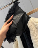 Original high-quality 2026 new women's jacket top patchwork faux fur effect coat
