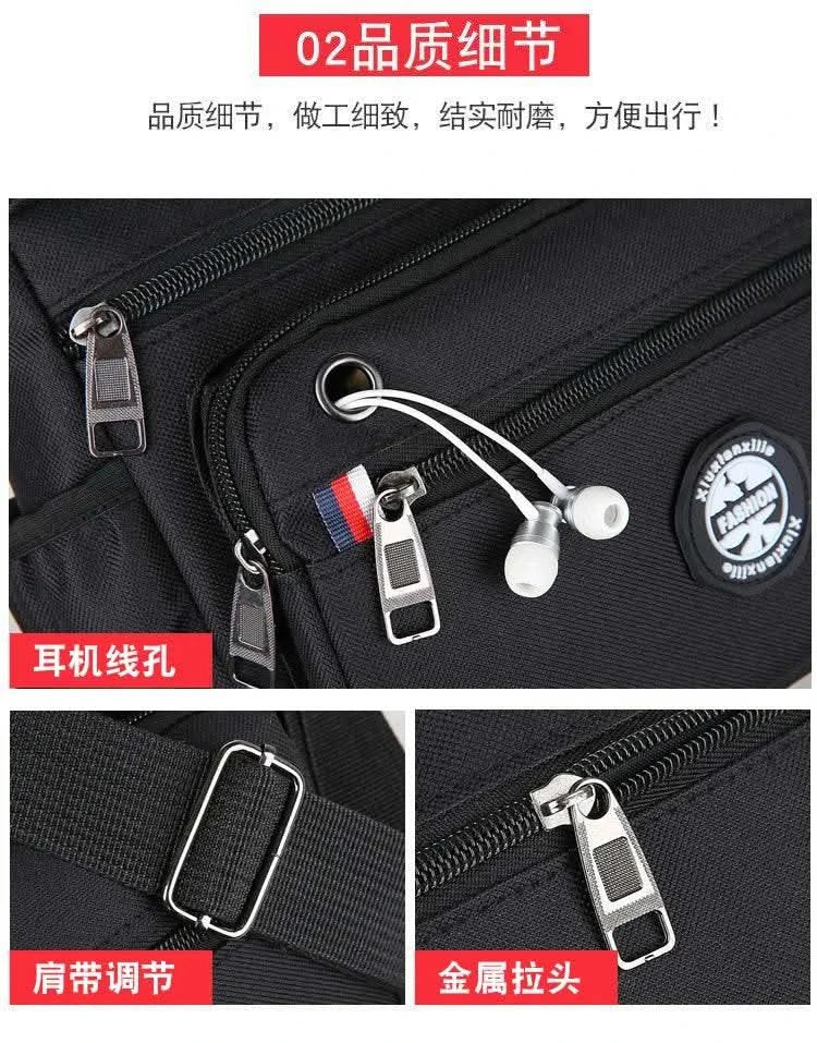 Business Fashion Men's Shoulder Bag Women's Crossbody Bag Large Capacity Multipurpose Travel Bags Tool Bag Oxford Cloth Material - M & M Global