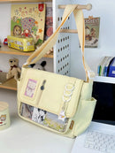 Y2K Japanese Harajuku School Bags for Teenage Girls New 2024 Transparent Itabag Crossbody Bag DIY Badges Display Plate Ita Bag - M & M Global