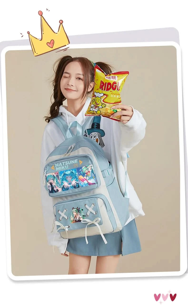 Miku Future School Backpack for Girls 2025 New Fashion Print Youth Pain Bag Large Capacity Backpack for School - M & M Global