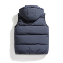 Men Autumn Thicken Cotton Sleeveless Vests Jacket Coat Mens Winter Warm Detachable Hat Outwear Waistcoat Hooded Vest Jacket Male