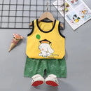 Summer Cute Cartoon 2PCS Kids Baby Boys Girls Cartoon Vest Top Shorts Pants Set Clothes Children Pajamas Girls Clothing Sets - M & M Global
