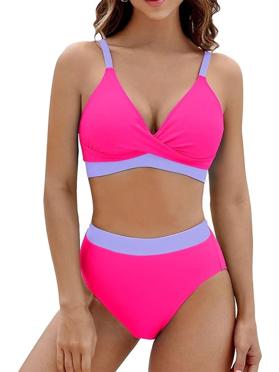 2025 Strappy Bikini High Waist Swimsuit Women Sexy Solid Swimwear Female Bathers Swimming Bathing Swimming Swim Suit Beachwear - M & M Global