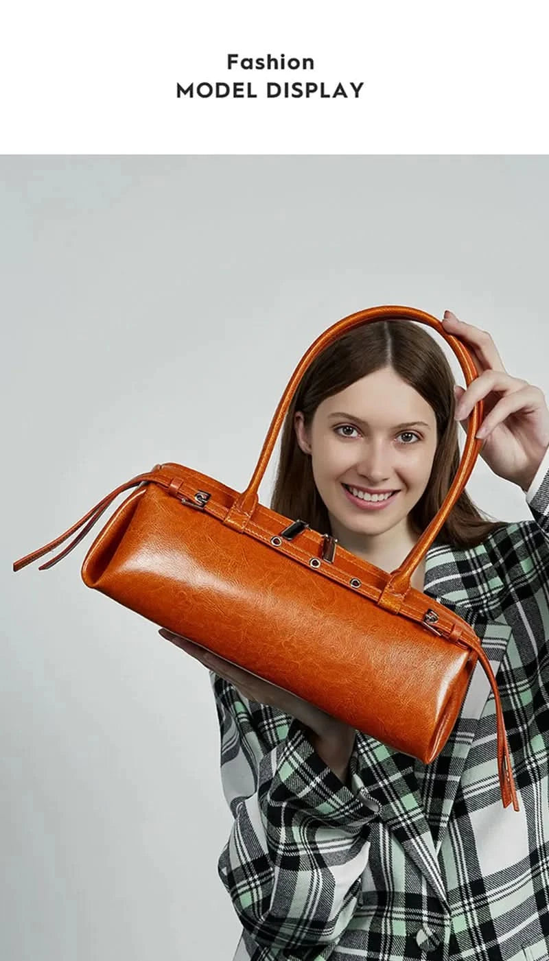 New Women's Rectangle Bag Luxury Designer Shoulder Bags High Quality Cowhide Handbags Fashion Women Baguette Bag 3086 - M & M Global