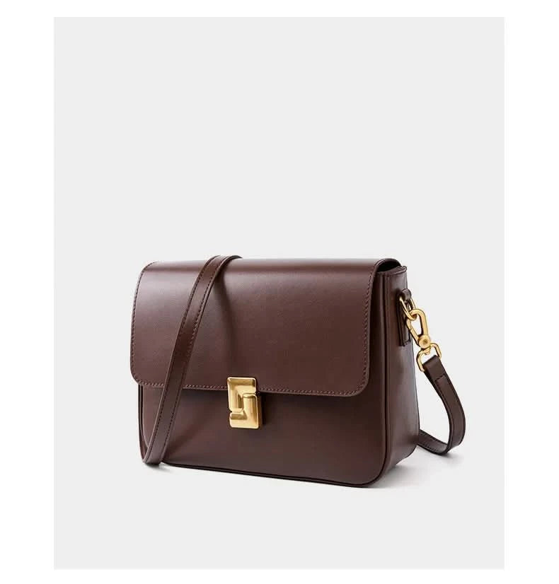 Genuine leather tofu bag large capacity high-end sense one-shoulder armpit commuting practical cowhide crossbody women's bag - M & M Global