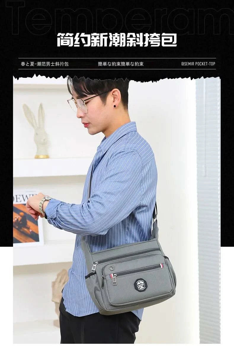 Business Fashion Men's Shoulder Bag Women's Crossbody Bag Large Capacity Multipurpose Travel Bags Tool Bag Oxford Cloth Material - M & M Global