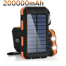 BCAK Brand Power bank Outdoor 200000mAh Large Capacity Solar Power Bank  Portable With Lanyard Compass External Battery Camping - M & M Global