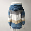 Winter Fashion Women's Coat 2025 Hooded Zipper Ladies Jacket Spliced Thick Cashmere Women Jacket Stitching Plaid Ladies Coats