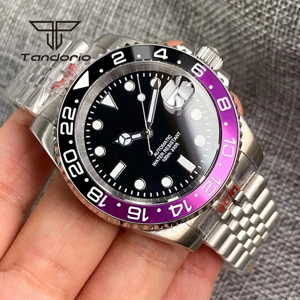 Tandorio NH35A Date Stainless Steel 40mm Dive Automatic Men Watch Sapphire Crystal Rotating Bezel Luminous Mechanical Wristwatch - M & M Global