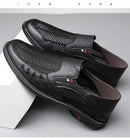 Business Leather Shoes For Men Summer British Style Hight Quality Casual White Leather Shoes Male Slip On Men Loafer Comfortable - M & M Global