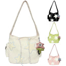 Women Star Pattern Corduroy Crossbody Bag Casual Tote Lady Fashion Large Capacity Shoulder Bag Girl Travel Messenger Bag Handbag - M & M Global