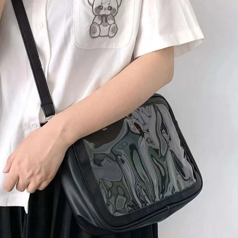 apanese High School Girls Crossbody Bags PU JK Handbags Transparent Itabag Women New bags Leather Shoulder Bag Bolso - M & M Global