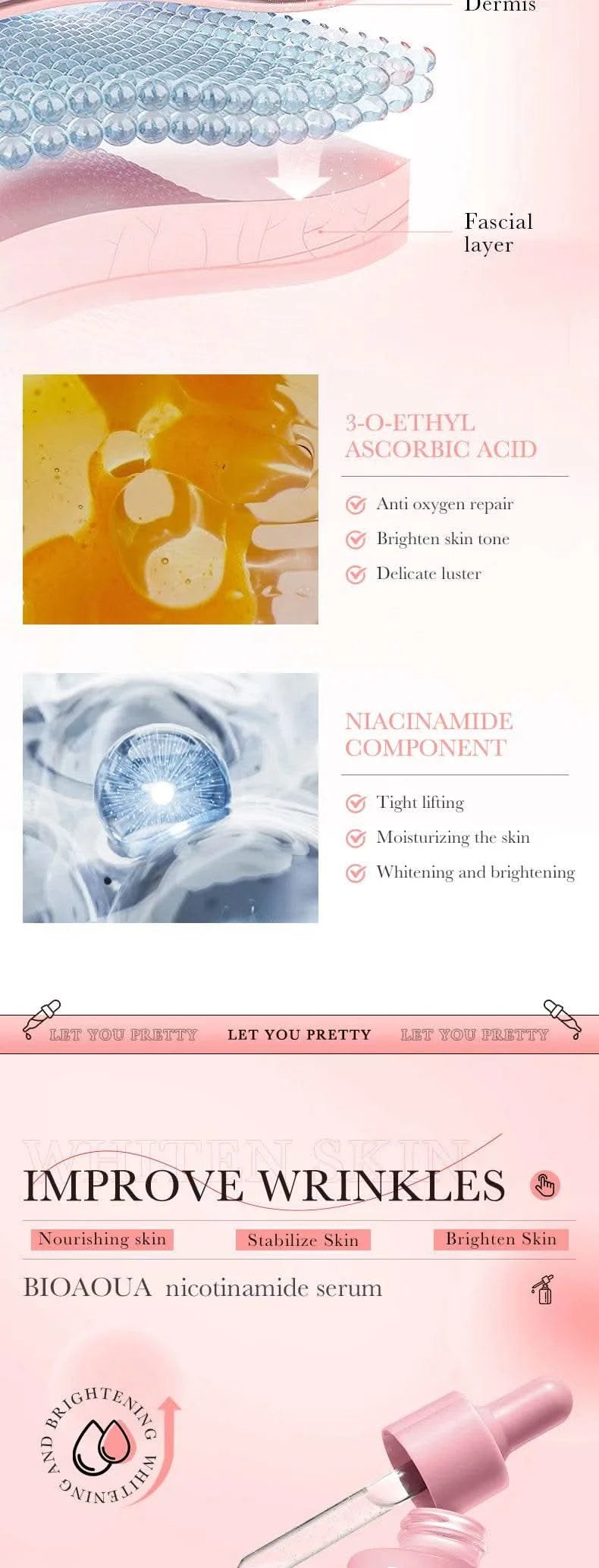 BIOAQUA Vitamin C Retinol Hyaluronic Acid Serum Moisturizing Brightening Hydrating Firming Facial Essence Beauty Face Skin Care - M & M Global