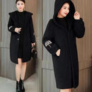 Lamb Fur Double-Sided Velvet Coat Women's Korean Embroidered Thickened Mid-Length Woolen Windbreaker Autumn Winter New Arrival