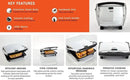 12"x 10" Inches Stainless Steel Panini Press Sandwich Maker With Ceramic Nonstick Plates - M & M Global