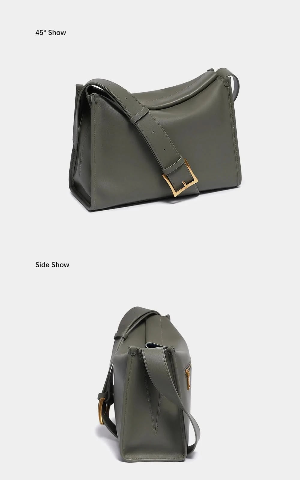 Zency Women's Messenger Bag Soft Genuine Leather Crossbody Bag Satchel Large Capacity Pockets Designer Dark Green Handbag - M & M Global
