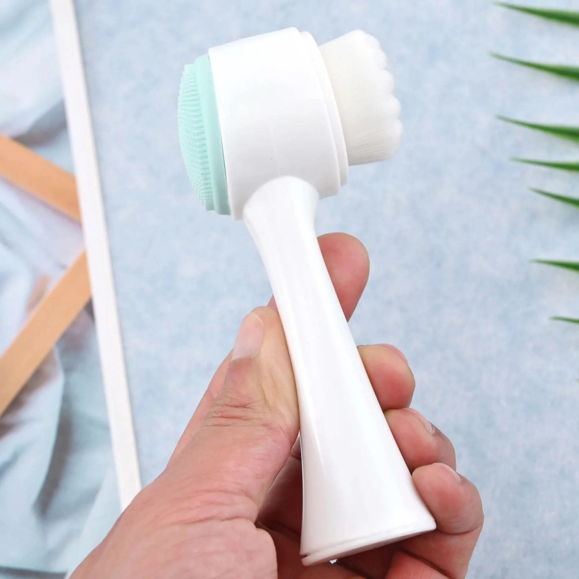3D Bilateral Silicone Facial Cleanser Manual Massage Facial Brush Soft Bristles Silicone Double-Sided Face Brush Cleaning Tools - M & M Global