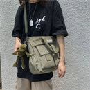 Waterproof Shoulder Bag Women's Multi Pocket Nylon Messenger Bag Preppy Canvas Handbag Women - M & M Global