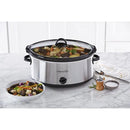 7 Quart Oval Manual Slow Cooker Stainless Steel for Large Families and Entertaining Events Durable and Versatile Cookware with