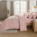 solid striped check Comforter set, soft microfiber, lightweight and breathable, easy to care for - bedding set for all seasons