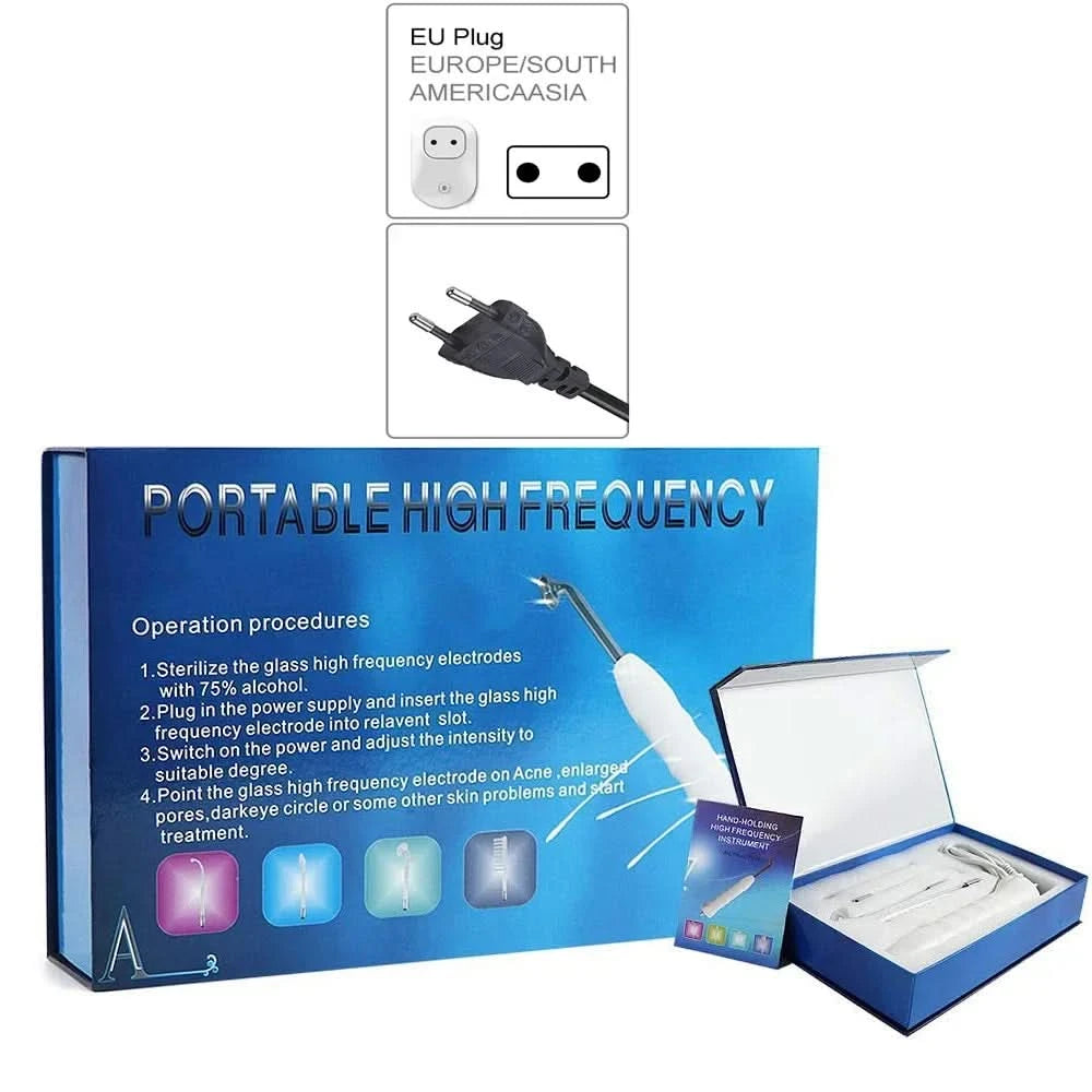 Portable High Frequency Facial Machine Skin Therapy Acne Spot Wrinkles Remover Beauty Facial Care Acne Spot Wrinkles Remover - M & M Global
